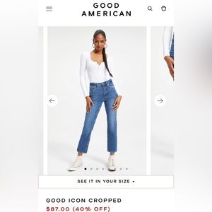 Good American NWT Good Icon crop jean size 25/0